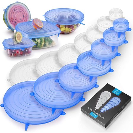 ZULAY KITCHEN Zulay Storage Lids, Stretch Silicone, 14PK ZULB08374W7YP